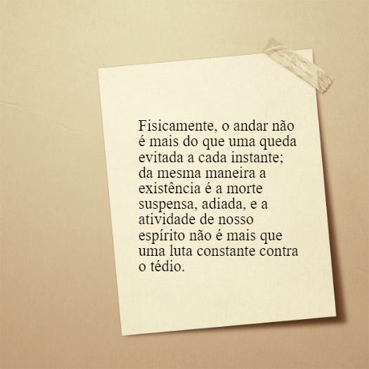 Arthur Schopenhauer - Fisicamente, o andar...